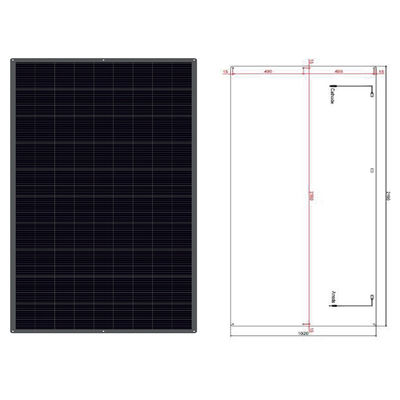 Painel Solar Semirrígido Flexível de 30 Graus de Curvatura IP67 à Prova D'água com 5 Anos de Garantia para Caravanas