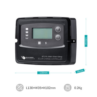 Regulador de energia solar preto 12V para AGM GEL WET Baterias de cálcio LiFePO4 LTO