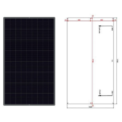 Painel Solar Semi Flexível Ultra Fino de 12V 100W com Revestimento ETFE e Classificação IP67 Dobrável Até 30 Graus