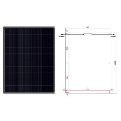 Bom preço Modulo fotovoltaico de painel solar flexível semiflexível leve 200w 12V Painel solar flexível on-line